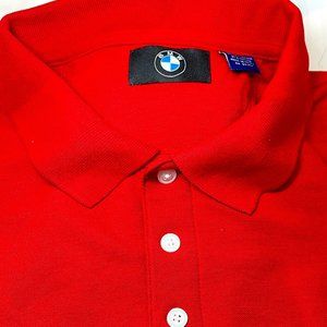 BMW Logo Branded Men's Red Polo Shirt 2XL S/S